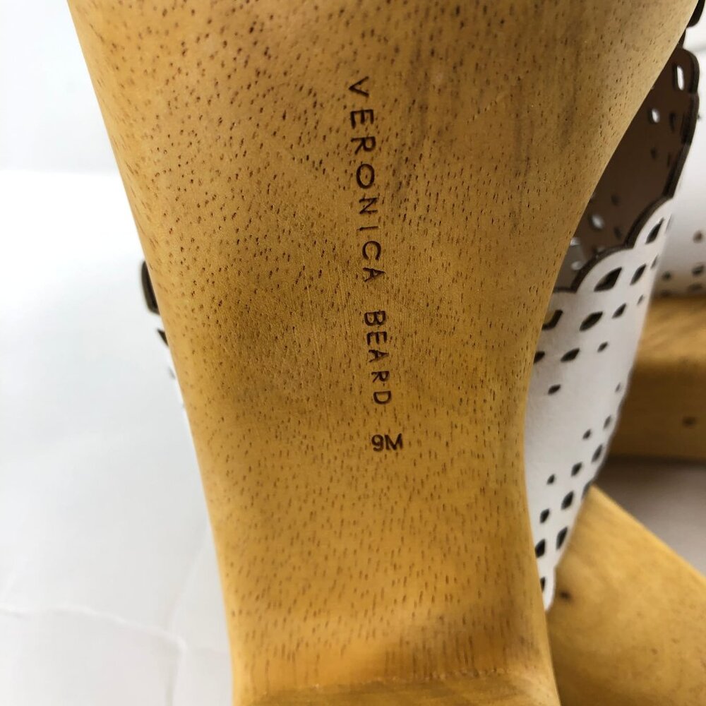 Veronica Beard White Tan Ultra-High Leather Heels | Size 9 - Picture 6 of 8
